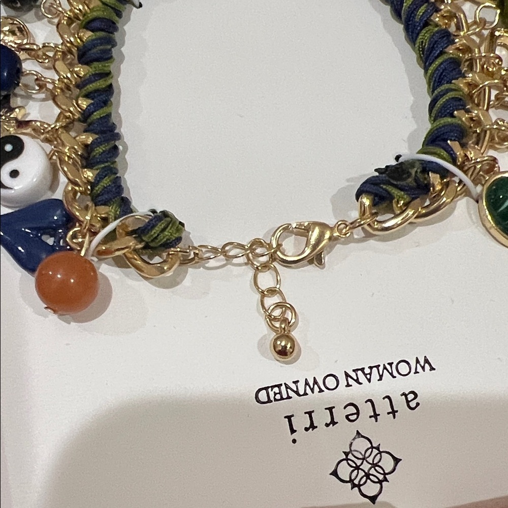 Atterri | Artisan Boho Charm Bracelet ~ Gold Tone - Picture 7 of 11